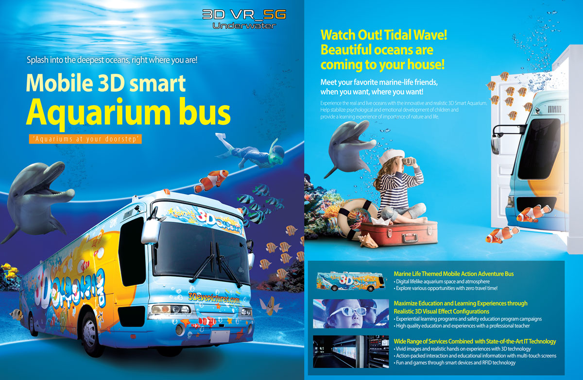 Mobile 3D VR Smart Aquarium BUS
